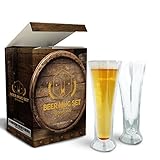 Stargoods Double Walled Beer Glasses - Set of 2 Mugs + Bottle Opener Ring