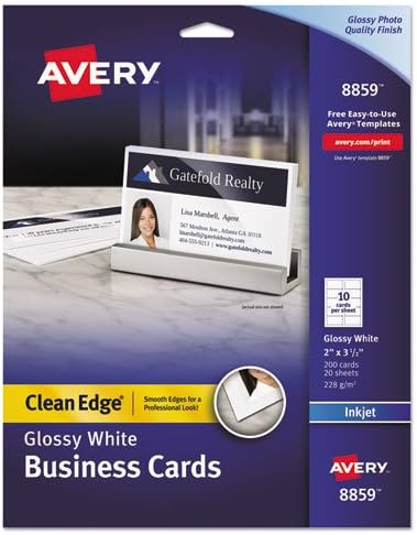 avery glossy business cards