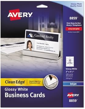avery glossy business cards