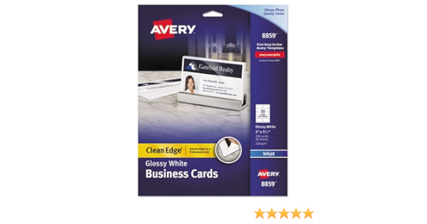 avery glossy business cards