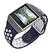 UMTELE For Fitbit Ionic Band, Two-toned Perforated Replacement Strap Breathable Accessory Wristband with Quick Lock&Release Buckle for Fitbit Ionic Smart Watch, Small, Blue/White