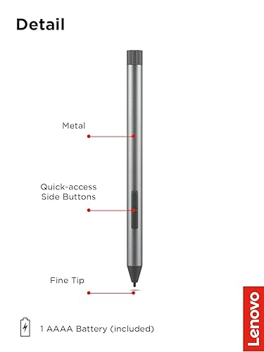 Lenovo Digital Pen (Laptop) Ultra-Tactile Response 4,096 Levels of  Pressure Natural Feel Elastometer P