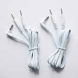 Vogueing Tool 1 Pair 120cm TENS Lead Wires 3.5mm Jack 2mm Pins White view 2