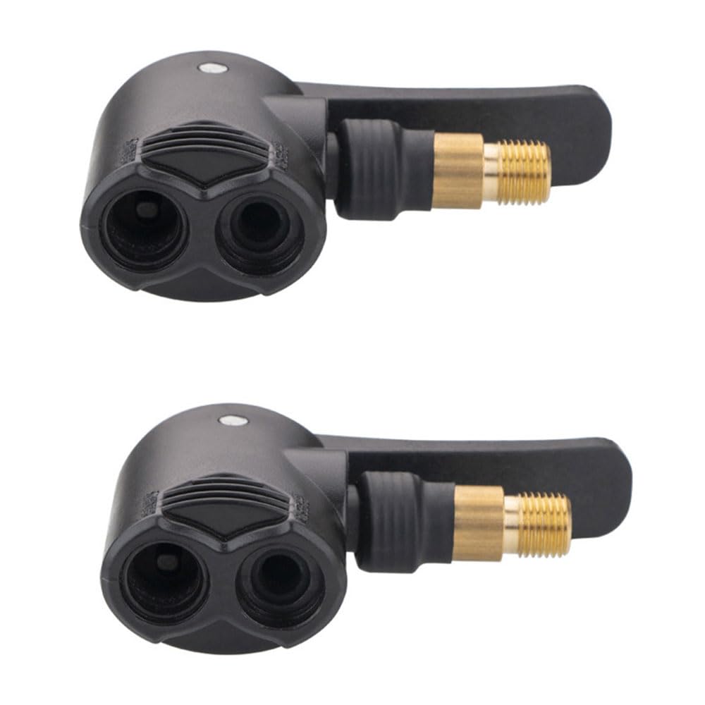Dual Head Bike Track Pump - Multi-use Connector Head Pump Valve Adapter for Mountain & Road Bikes