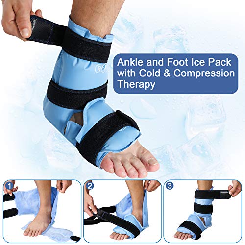 REVIX Ankle Ice Pack Wrap for Foot Pain Relief and Feet Injuries