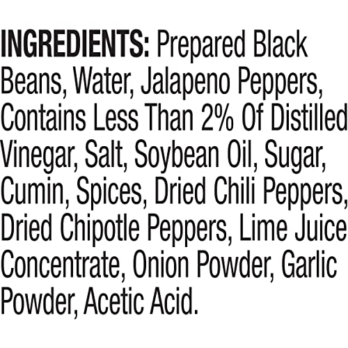 ORTEGA BLACK BEANS, WITH DICED JALAPENOS, 15 OUNCE