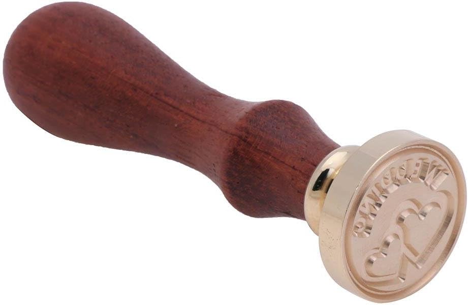 seawang Love Series Retro Wood Handle Sealing Wax Documents Custom Stamp Seal(W01)