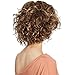 LEJIMEI Short Curly Wigs for White Women Blonde Wavy Wig Heat Resistant Synthetic Hair Cosplay Wig Natural Looking Fashion Wig + Free Wig Cap LM017