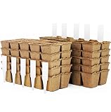 Daniel's Plants Plantable Seed Starter Tray - 10 Seedling Trays with 100 Peat Pods | Biodegradable Compostable Planting Pots | Peat Pots for Seedlings Seed Starter Tray | Bonus 10 Plant Labels