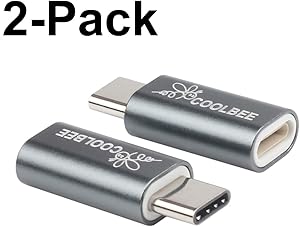 8 Pin to Type C Adapter 2-Pack, Coolbee 8-Pin Female to Type C(USB C) Male Charge and Sync Adapter Transfer 8 Pin Cable to USB-C Cable for USBC Type C Devices (Gray)