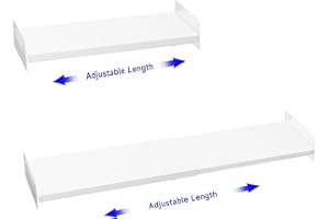 KIKIBRO Expandable Closet Shelf Organizer, Adjustable Shelves, Extendable Storage Shelving Rack Divider for Cabinet Pantry Cupboard Kitchen (2, White Small)