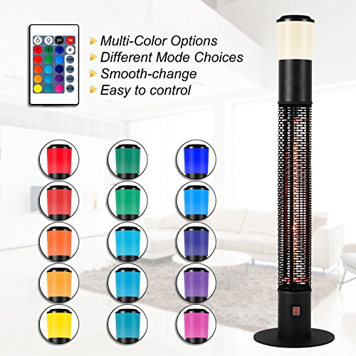 Star Patio Outdoor Freestanding Electric Patio Heater with Bluetooth Speaker, LED Light, Column Outdoor Heater Suitable as a Balcony Heater, Verandah Heater, BBQ Party Heater
