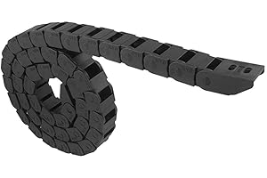 URBEST 10mm x 15mm Black Plastic Flexible Nested Semi Closed Drag Chain Cable Wire Carrier 1M for Electrical Machines