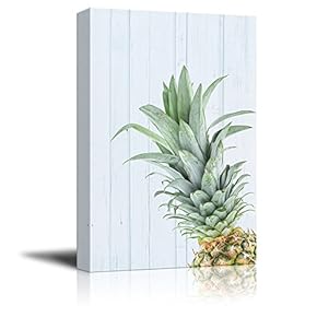 Canvas Print Wall Art - Pineapple on Retro Style Background - Gallery Wrap Modern Home Art | Ready to Hang - 12x18 inches