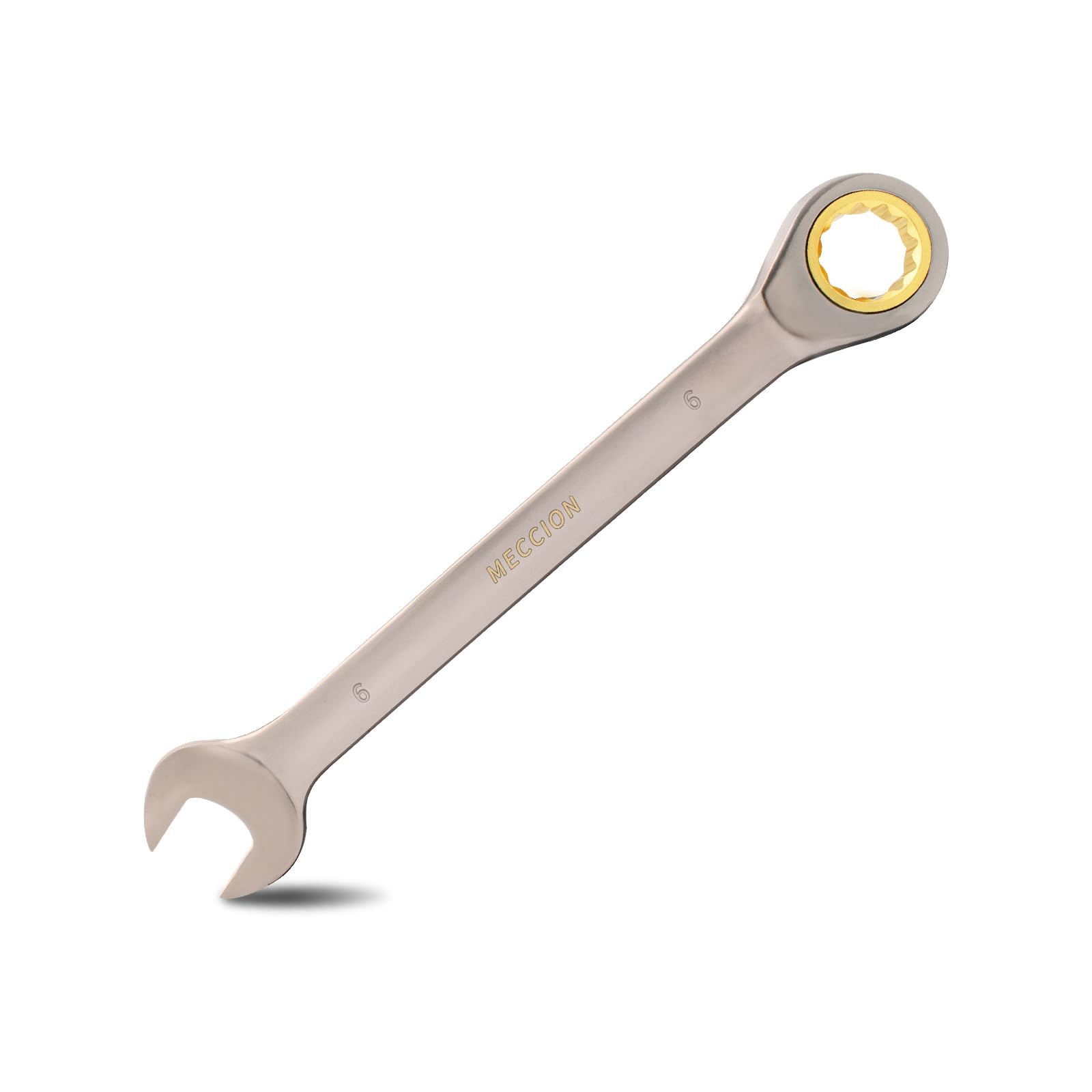 Meccion Fixed Head Ratchet Spanner 6mm Professional Chrome Vanadium Steel Forged Combination Wrench - Black Nickle Plated — image 1