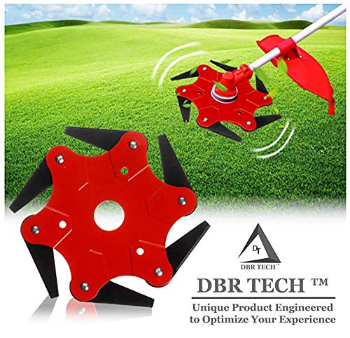 DBR Tech Trimmer Head for Grass - Professional Weed Cutter with 6 Steel Blades - Outdoor Cutting Tool Used for Garden, Patio, and Lawn - Replacement Razor Kit with Superior Power and Control