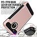 Moto E4 Case,KASEMI [Carbon Fiber Series] Dual Layer Hybrid Case with Shock Absorption for Motorola Moto E4- Rose Gold