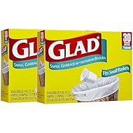 Glad Garbage Small, White, 30 ct, 4 gallons, 2pk