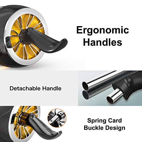 TECHMOO Ab Roller Kinetic Exercise Wheel for Core Workouts-Core Training Equipment-Core Training Roller Abdominal Workout Equipment Machine with Knee Pad and Anti-Slip Handles