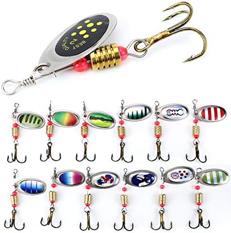 attrasfjwanrw 3Pcs Fishing Lure Vibration Bait Spinner Spoon with Hook Metal Carp 6cm 2.5g