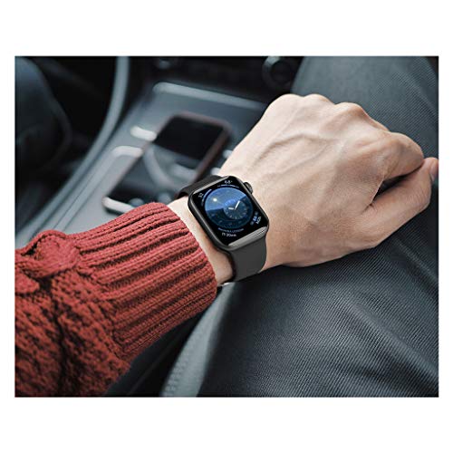 QUICATCH Compatible with iWatch Series 1/2/3/4 42/44MM Replacement Watch Band Sports Soft Silicone Wristband Strap Small Size(Black)