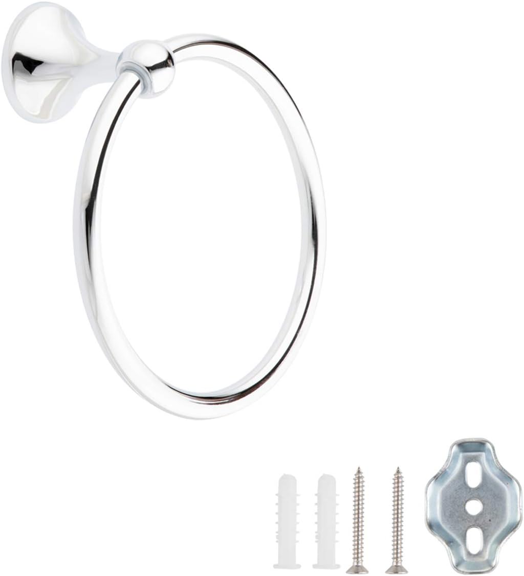 Basics AB-BR807-SN Modern Towel Ring, 6.3-inch Diameter, Satin Nickel: Home Improvement