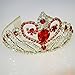 Thmyo Crown, Tiara,Prom Pageant Crowns Princess Crown Rhinestone Crystal Bridal Crowns with Comb for Women (Gold & Red)