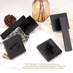 Probrico Flat Black Passage Door Lever with Single