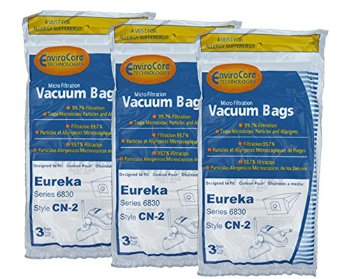 EnviroCare Replacement Micro Filtration Vacuum bags for Eureka EX Allergy Canisters 9 Pack