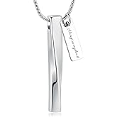 QGJNSGC Urn Necklace for Ashes Twist Strip Cremation Jewelry Bar Ashes Necklace Memorial Keepsake Urn Pendant for Women Men Always In My Heart