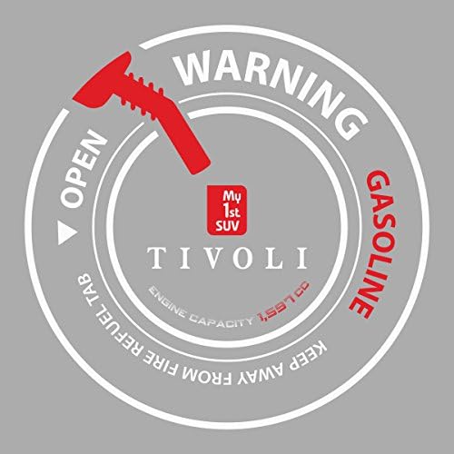Four1Korea Only Diesel/Gasoline Fuel Door Cover Cap Gas Tank Protecting Wrong Refueling Decal Sticker for Ssangyoung Tivoli 2015 2016 (Gasoline-White)