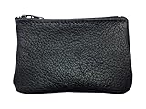 North Star Men's Leather Zippered Coin Pouch Change Holder