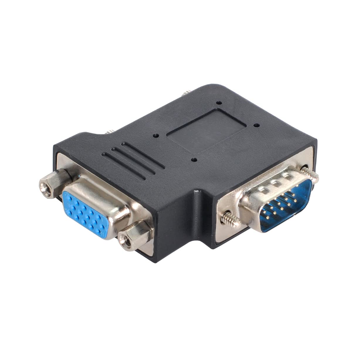 ChenYang Vertical Flat Left Angled 90 Degree VGA SVGA Male To Female extension Adapter BK
