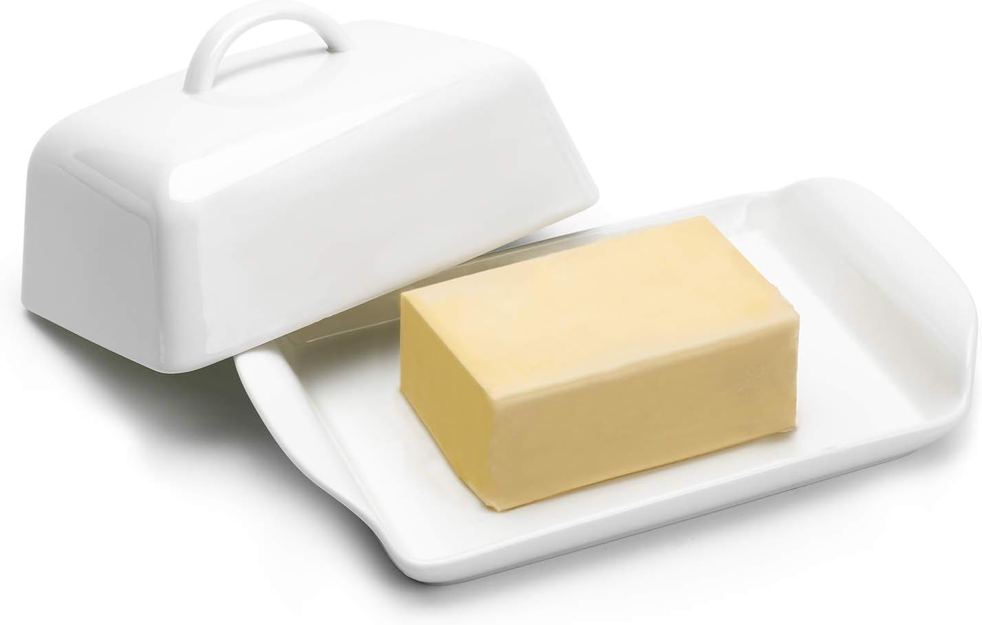 Sweese 315.101 Butter Dish with Lid, Traditional Porcelain Butter Plate