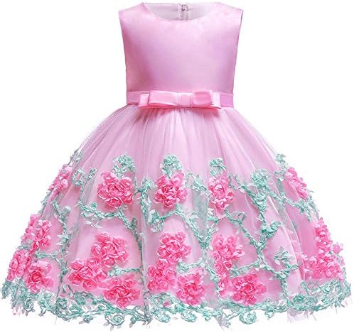Quanj Kids Flower Girl Dress Sleeveless Formal Party Dress Prom Pageant Wedding Bridesmaid Dress Party Ball Gown