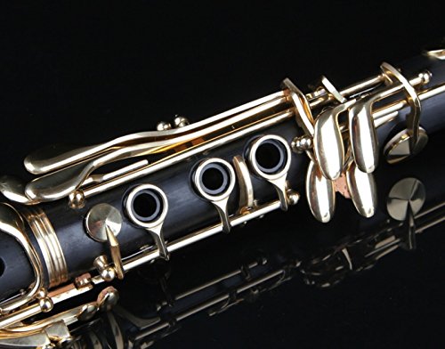image for Glory Black/Gold keys Clarinet B Flat with 2 Barrels, 11reeds,8 Pads c