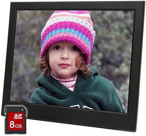 Micca 10-Inch Natural View 1024x768 High Resolution Digital Photo Frame With 8GB Memory Card, Auto On/Off Timer, MP3 and Video Player (Black)