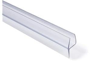 URBEAR Shower Glass Door Seal Frameless Sweep Rubber Plastic Shower Screen Seal Strip For 6mm/8mm/10mm/12mm Thickness Curved/Flat Glass Bath Door 1m Length H-Type 3/8"(10mm)