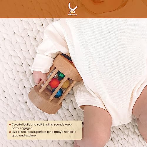 XIHAToy Montessori Ball Cylinder Rolling Drum, Montessori Toys for