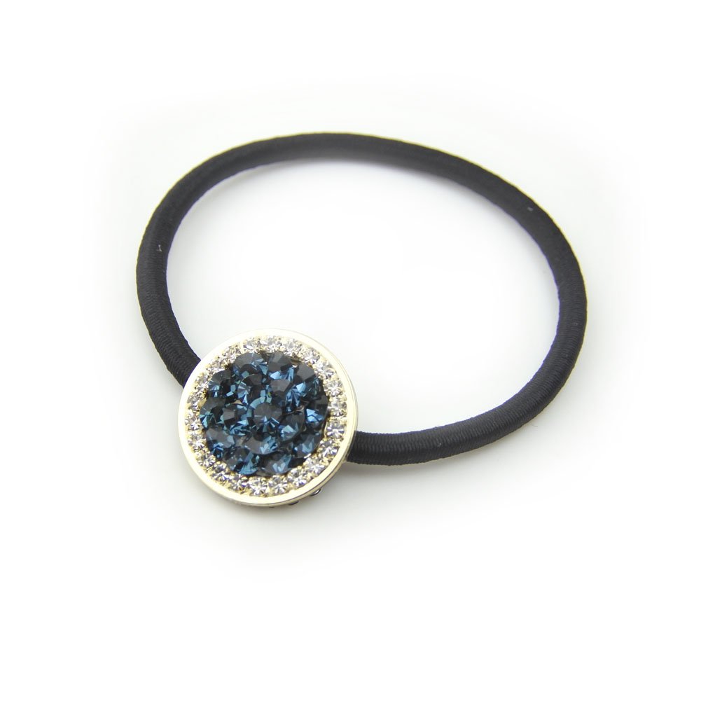 Meilliwish Elegant Round Hair Elastics Hair Ties for Women Girls (B111)(Blue)