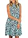 For G and PL Women's Summer Print Casual Sundress Loose Sleeveless Swing Tunic Dress with Pocket Green L