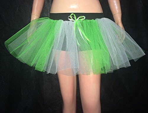 Green White Stripe 2 Tone Tutu Skirt Christmas Fancy Costumes