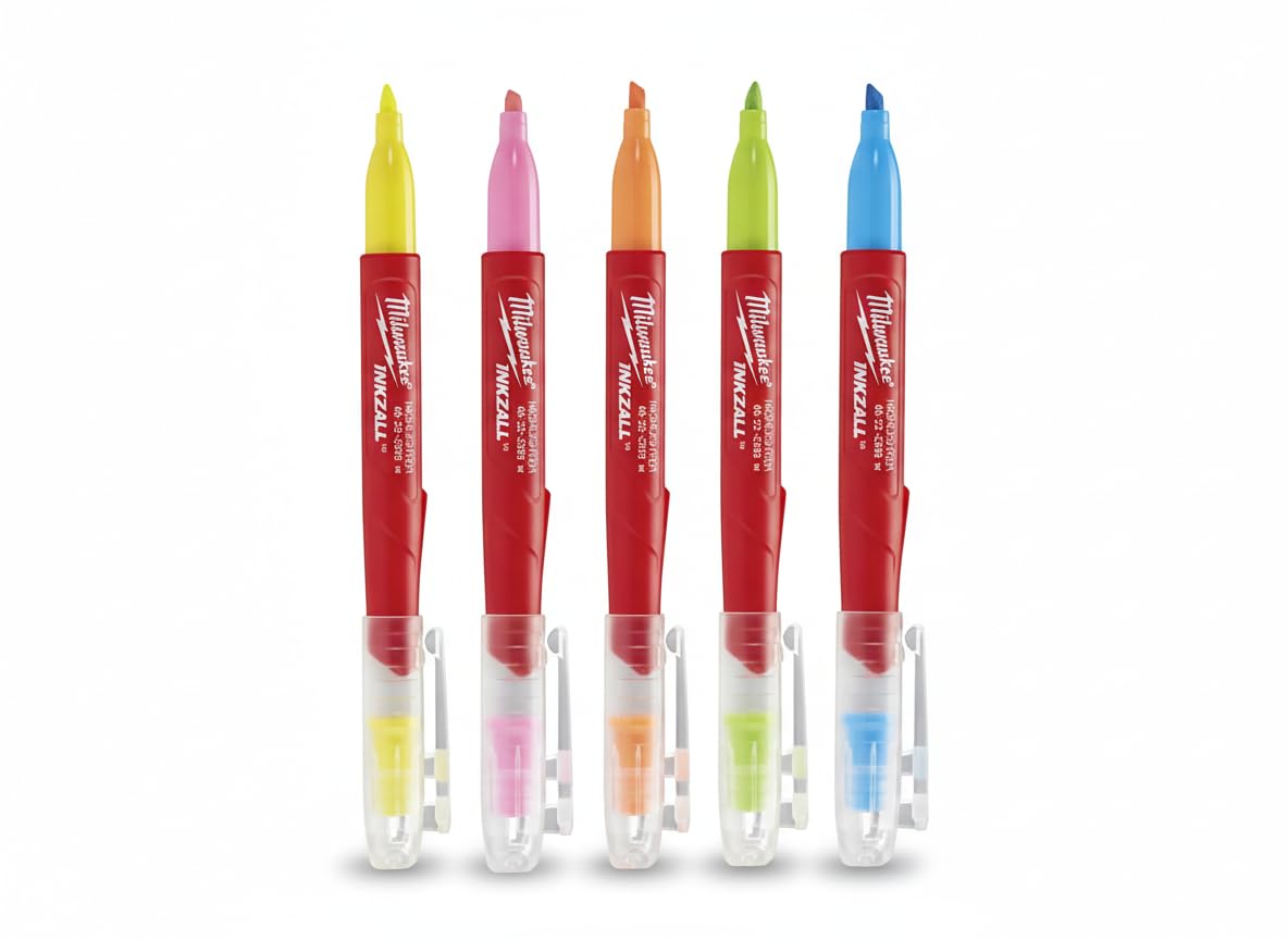 marcadores de sublinhado inkzall Cores, Red/Colored