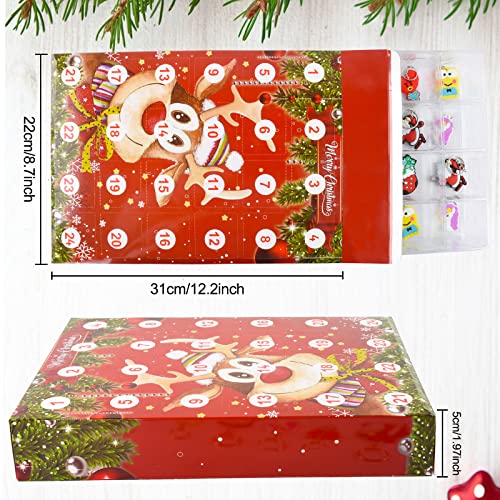 Advent Calendar 2021 Christmas Countdown Mini Christmas Ornaments 24 Days Adorable Squishy Different Surprise Relief Stress Toys for Kids and Adults