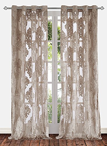 ifblue-2-panels-52x72-inch-grommet-top-sheerness-velvet-cutting-flower-sheer-window-light-filtering-classic-curtains-drapes-brown