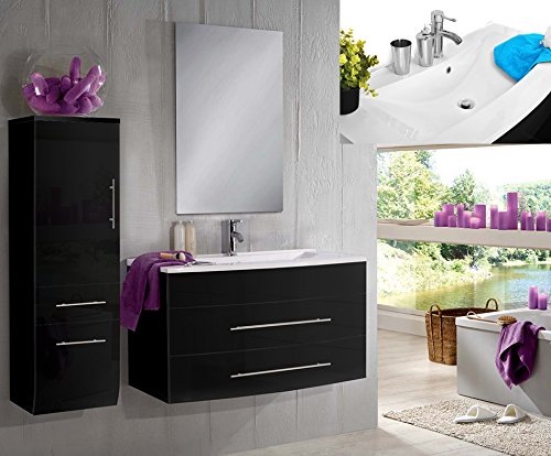 SAM® Design Badmöbel-Set Zürich light, 100 cm, in Hochglanz schwarz