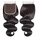 Body Wave Bundles with Closure for Black Women 100% Unprocessed Brazilian Body Wave Human Hair 3 Bundles with 4X4 Lace Closure Free Part Natural Color
