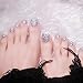 24pcs Holiday Toe Nails Mystery Glitter Strarry Silver Solid Short Square Full Cover