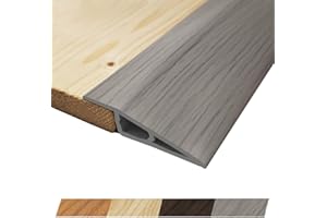 MAXIROC 1/2" to 3/5" Height Threshold Ramp - Rubber Threshold, Floor Transition Strip, Door Strip, Wheelchair Ramp, Carpet to Tile Strip (Gray Oak Ash, 40 inches)
