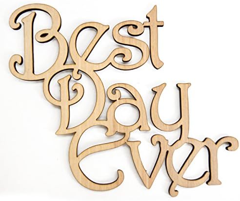 Designocrasy Wooden Happily Ever After and Custom Date to Remember Monogram Unpainted, Home Decor, Wedding Decor, Initial, Celebration